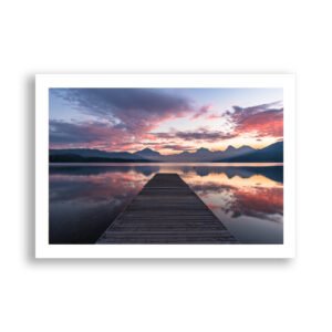 Sunset over Glacier Lake, USA