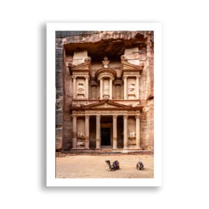 The Treasury, Petra, Jordan, with camels in the foreground