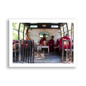 Young monks in a truck, Bagan, Myanmar